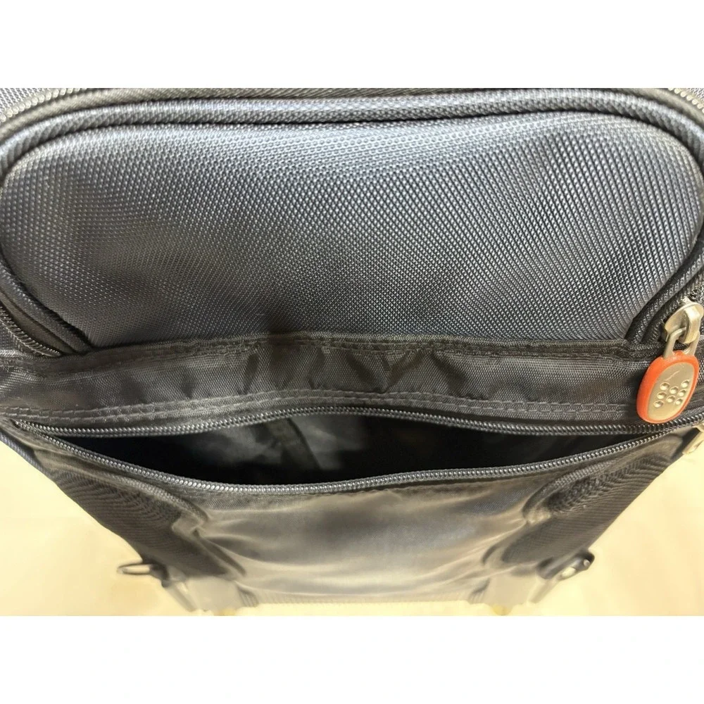 Eddie Bauer Rolling Hard Bottom Duffel Bag Suitcase Carry On Blue Olive 21